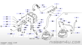 Inlaat koelwaterslang oliekoeler Nissan King Cab D21 21308-10G00 Origineel.