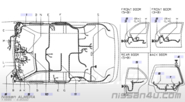 Kabelboom voorportier links Nissan Almera N15 24125-1N400