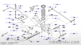 Reactiestang achteras onderste links Nissan Terrano2 R20 55111-0X800
