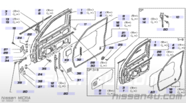 Scharnierplaat Nissan Micra K10 80404-01B00 Origineel.