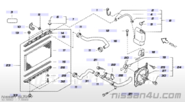 Hose-radiator, lower CD20 Nissan Sunny N14 21503-59Y00 Used part.