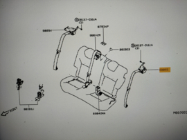 Belt assy-tongue, pretentioner rear left-hand Nissan Micra K14 88885-5FA0A Used part.