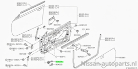 Deurvanger Nissan Micra K12/ CK12 80430-AX60B Gebruikt.