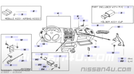 Montagebeugel links airbagmodule bijrijder Nissan Terrano2 R20 68123-8F200 Gebruikt.