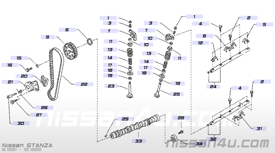 Distributieriemspanner CA-motoren Nissan 13070-D0100 C32/ M10/ M11/ S12/ T11/ T12/ T72/ U11 Origineel.