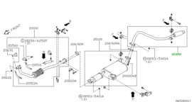Tube-exhaust, rear Nissan Terrano2 R20 20050-7F652 New.