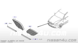 Grille-radiator, left-hand Nissan Almera N16 62330-BN700 Little damage