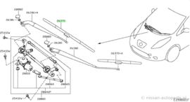 Blade windshield wiper right-hand Nissan Leaf ZE0 28890-3NL0B Original.