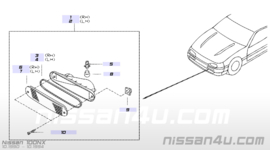 Knipperlicht rechtsvoor Nissan 100NX B13 B6130-61Y00 (Koito 210-63332) Gebruikt.