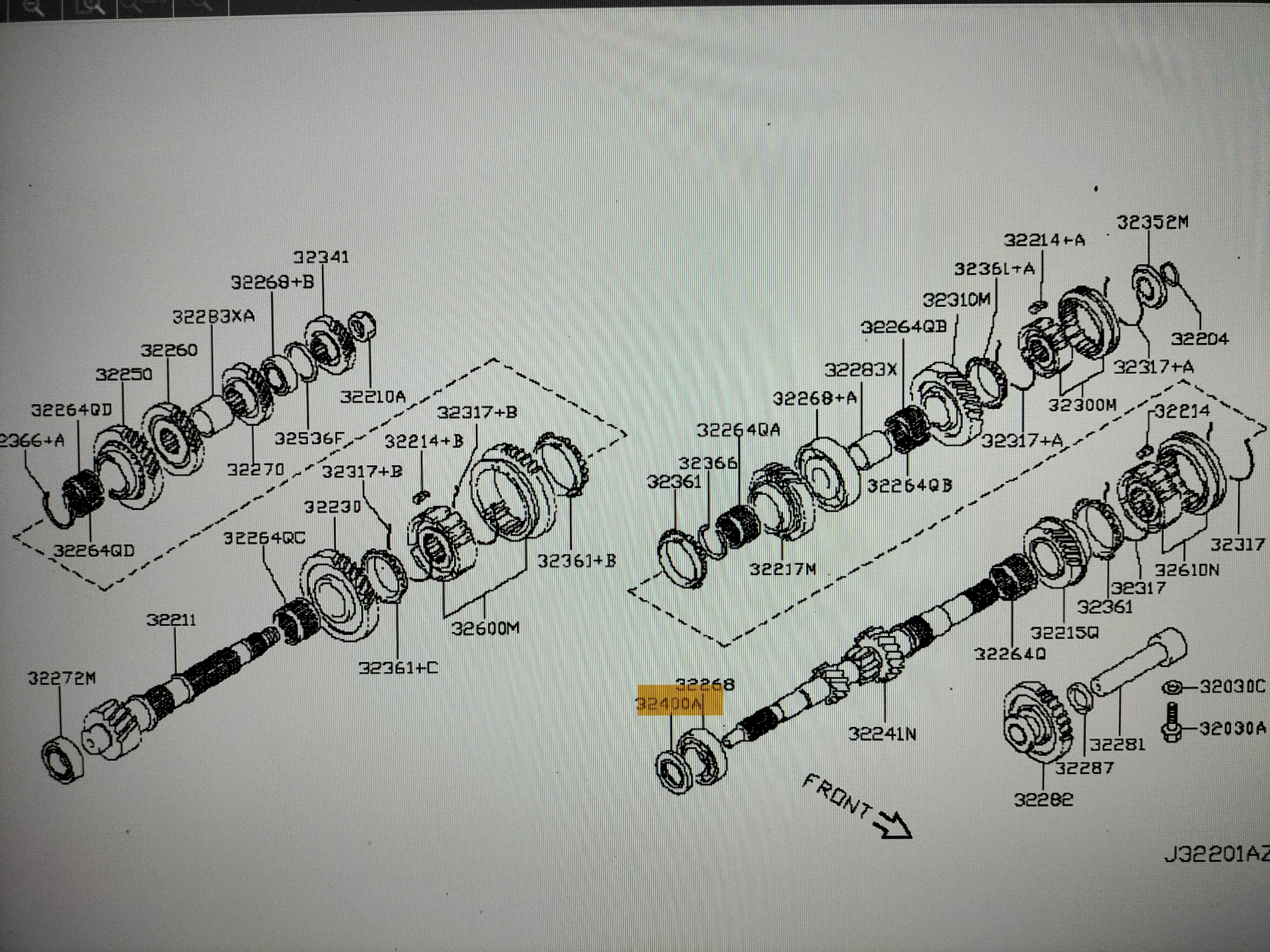 Keerring versnellingsbak Nissan Pixo UA0 32406-4A00A Origineel.