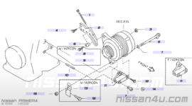 Bracket-alternator Nissan Primera P10/ P11/ WP11 11710-2F200 used part.