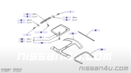 Zonnescherm rechts Nissan 100NX B13. Targadak. 91680-63Y05