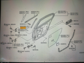 Afdichtrubber achterportier links Nissan Primera P11/ WP11 82839-2F000 Gebruikt.