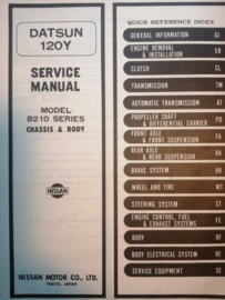 Service manual '' Model B210 series '' Datsun Sunny 120Y B210 SM4E-B210G0 Used part.