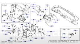 Dummy dashboardschakelaar Nissan 100NX B13 / Nissan sunny Wagon Y10 68492-50Y01