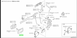 Afdekkap deurgreephendel binnenzijde Nissan Almera N15 80682-1M201 Origineel.