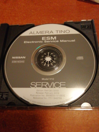 Electronic Service manual '' Model V10 series '' Nissan Almera Tino V10 SM3E00-1V10E0E Gebruikt.