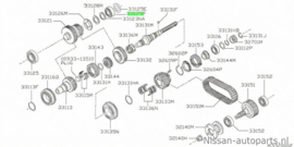 Bearing-counter gear Nissan 33125-33G00 D21/ D22/ D22S/ LCD22/ R20/ R50/ WD21/ Y61 Original.