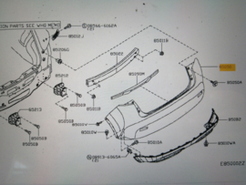 Bovenste achterbumper Nissan Juke F15 85022-BV80H (85022-BV81D) Z11