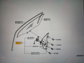 Regulator door window, left-hand Nissan Micra K12 80701-BC60B (5-doors) Original.