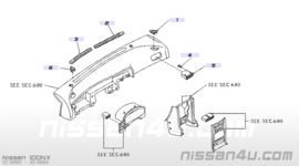 Kachelventilatierooster rechts Nissan 68760-71Y01 B13/ Y10 (68760-65Y00 & 68760-65Y10)  Gebruikt.