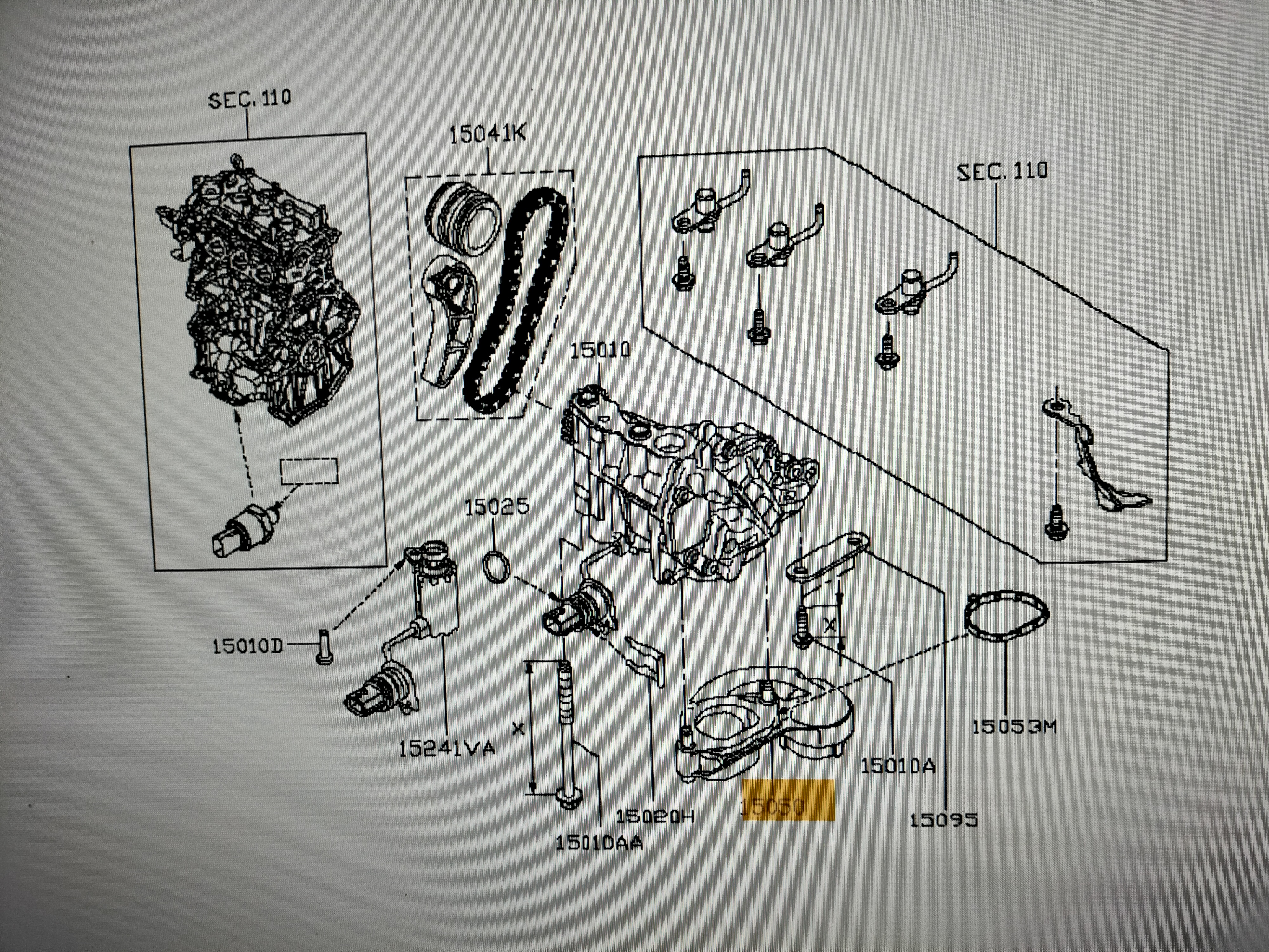 Oliezeef HR09DET/ HR10DET Nissan Micra K14 15050-00Q0C (15050-00Q0G) (15050-3885R) Gebruikt.