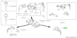 Achterklepslot Nissan Sunny N14 5-deurs liftback 90600-51C25 Nieuw.
