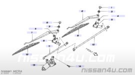 Ruitenwisserstang rechts Nissan Micra K11 28841-5F200 Gebruikt.