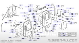 Sierstrip achterdeur Nissan Sunny Wagon (Van) 90318-68R00