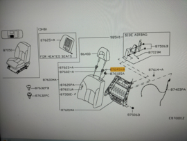 Cap front seat Nissan 87649-BM600 Original.