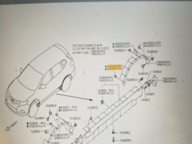 Bevestigingsclip wit spatbordrand Nissan X-Trail T32 / Nissan Juke F15 76882-JG10A Origineel.