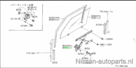 Raammechanisme linksvoor Nissan Patrol Y60 80701-0Y700 Origineel.