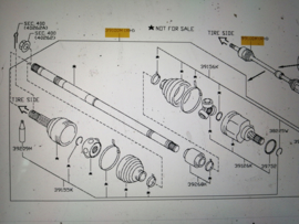 Aandrijfas rechtsvoor Nissan Micra K14 39100-5FF0A BR10DE