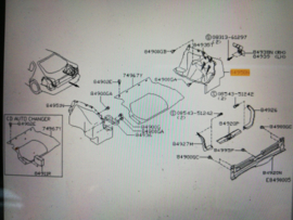 Finisher-luggage side, lower right-hand Nissan Primera P11 84950-2F702 Used part.
