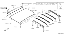 Afdekkap dakdrager rechts-achter Nissan Qashqai J11 738A8-4EA1A