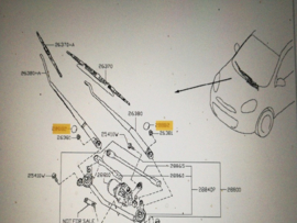 Afdekkap montagemoer ruitenwisserarm Nissan 28882-AU300 E11/ J10/ K12/ P12 Origineel.
