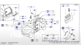 Plate-kicking, tail gate Nissan Terrano2 R20 84990-7F002