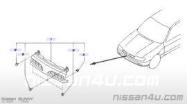 Grille Nissan Sunny N14 F2310-73C11 (FK1) (62310-65C00/ 62310-73C00) Origineel.