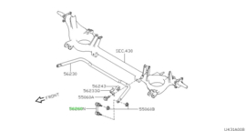 Reactiestang stabilisator achteras Nissan Micra K11 56261-6F600 Origineel.