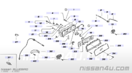 Waarschuwingslamp links Nissan Bluebird 25025-D4503 T12/ T72 Gebruikt.