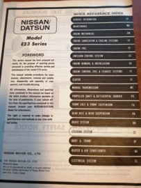 Service manual '' Model E23 series Z-Engine'' Nissan Urvan E23 SM2E-E23SG0
