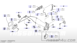 Actuator-auto door lock, front right-hand Nissan Primera P11/WP11 80552-2F000