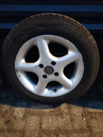 14 inch alloy wheel with tire 175/65R14 Borbet (20240808) Used part.