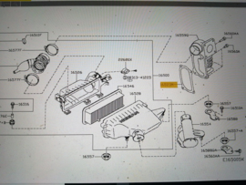 Pakking inlaatbuis Nissan HR12DR E12/K13 14465-3HD0B Origineel.