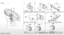 Stuurwielschakelaarhouder Nissan Micra K11 25567-6F600