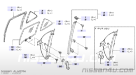 Rubber zijruit Nissan Almera N15 82272-0N800