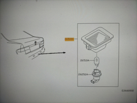 Kentekenverlichting Nissan Primera P11 26510-9F600 Gebruikt.