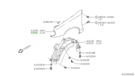 Fender-front, left-hand Nissan Micra K11 (AP0) 63101-50B30 Scratch-dent-rustfree. Used part.