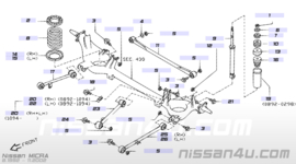 Chassisveer achteras Nissan Micra K11 55020-5F010