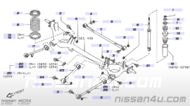 Houder schokdemperaanslagrubber achteras Nissan Micra K11 55248-4F400